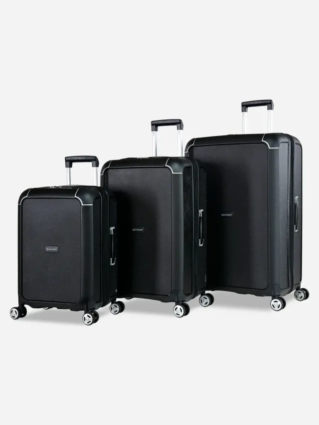Eminent Aegis Set 3 Valigie Espandibili Nero Rigido