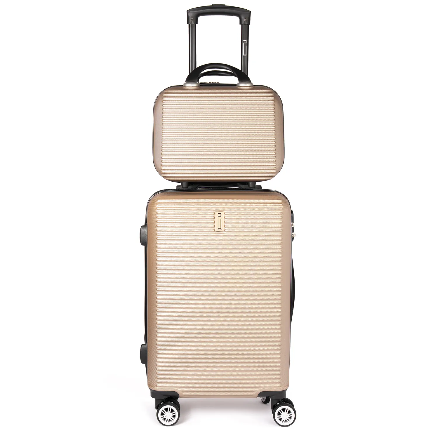 CELIMS Weekend Set 4 Valigie ABS Champagne con Beauty Case