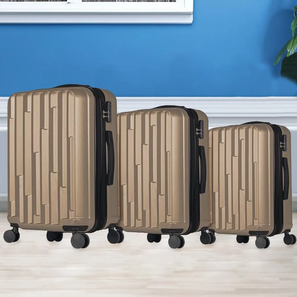 Provitera New York set 3 valigie ABS oro 56-76 cm