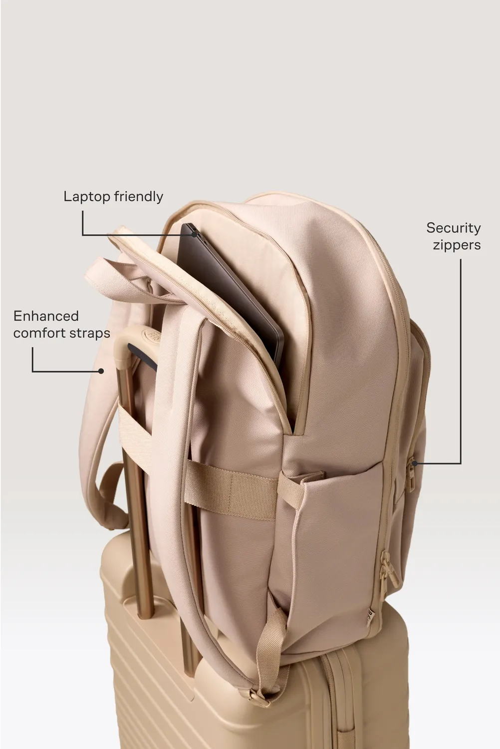 Beis The Travel Backpack zaino beige oggetto personale