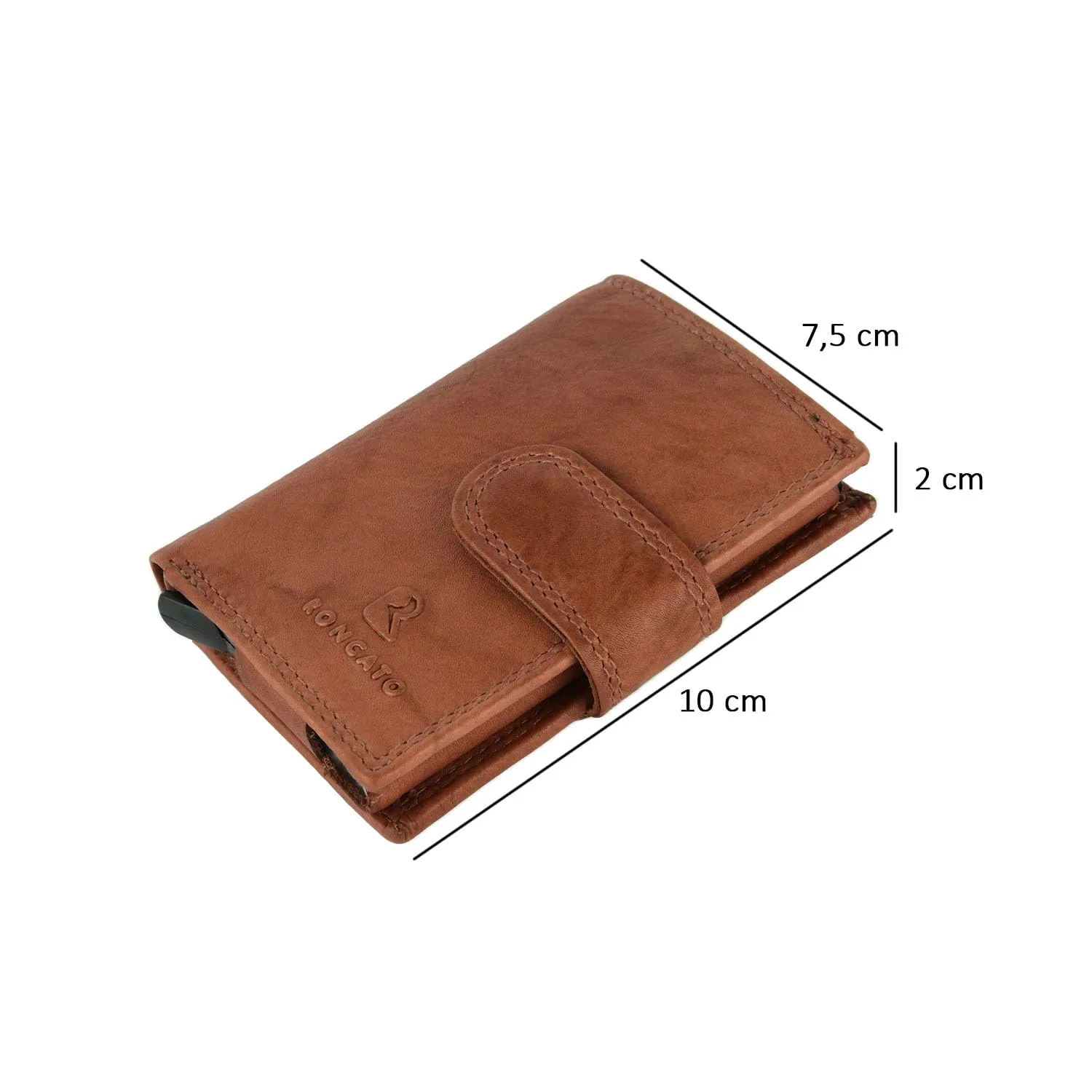 Roncato Portafoglio Uomo Vera Pelle Slim 10 cm con Zip