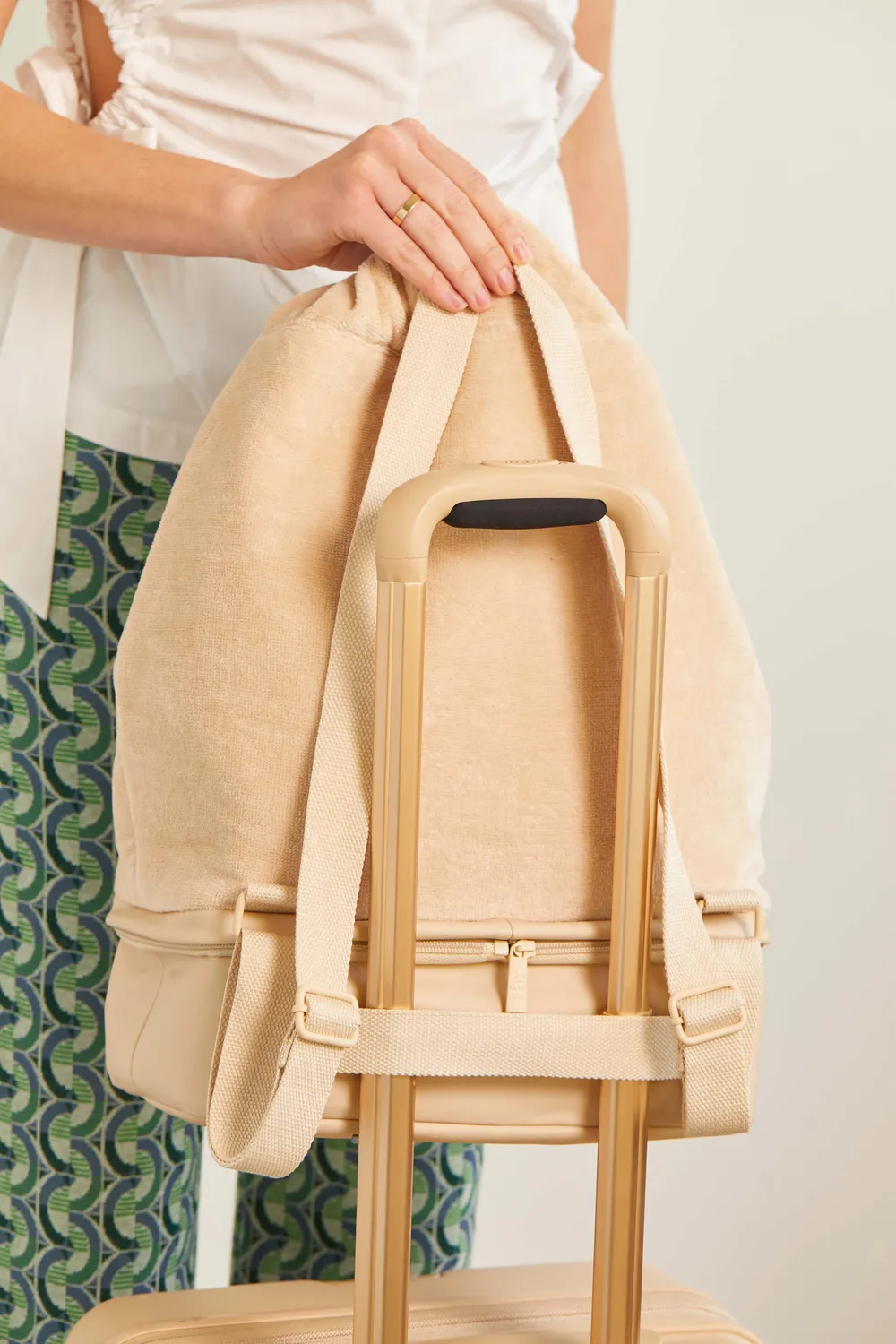 Beis Terry Backpack Cooler zaino beige