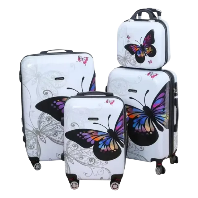 CELIMS Set 4 Valigie Policarbonato Rose Gold 55-65-75 + Vanity
