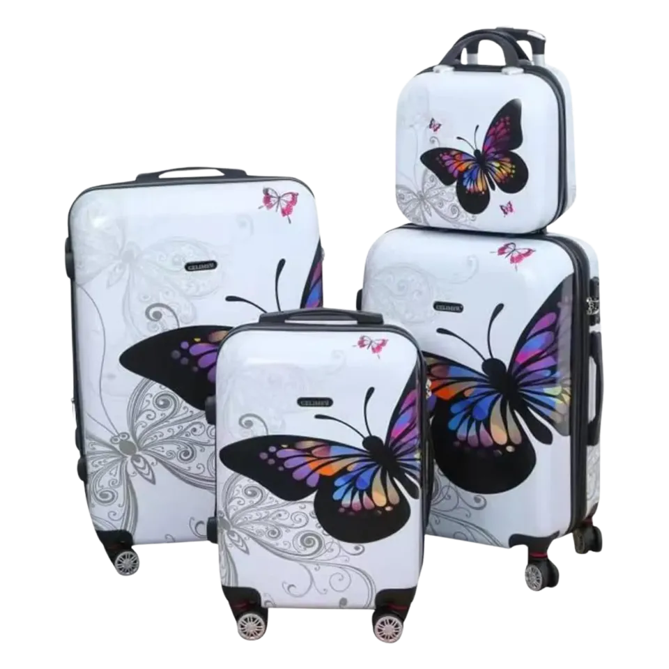 CELIMS Set 4 Valigie Policarbonato Rose Gold 55-65-75 + Vanity