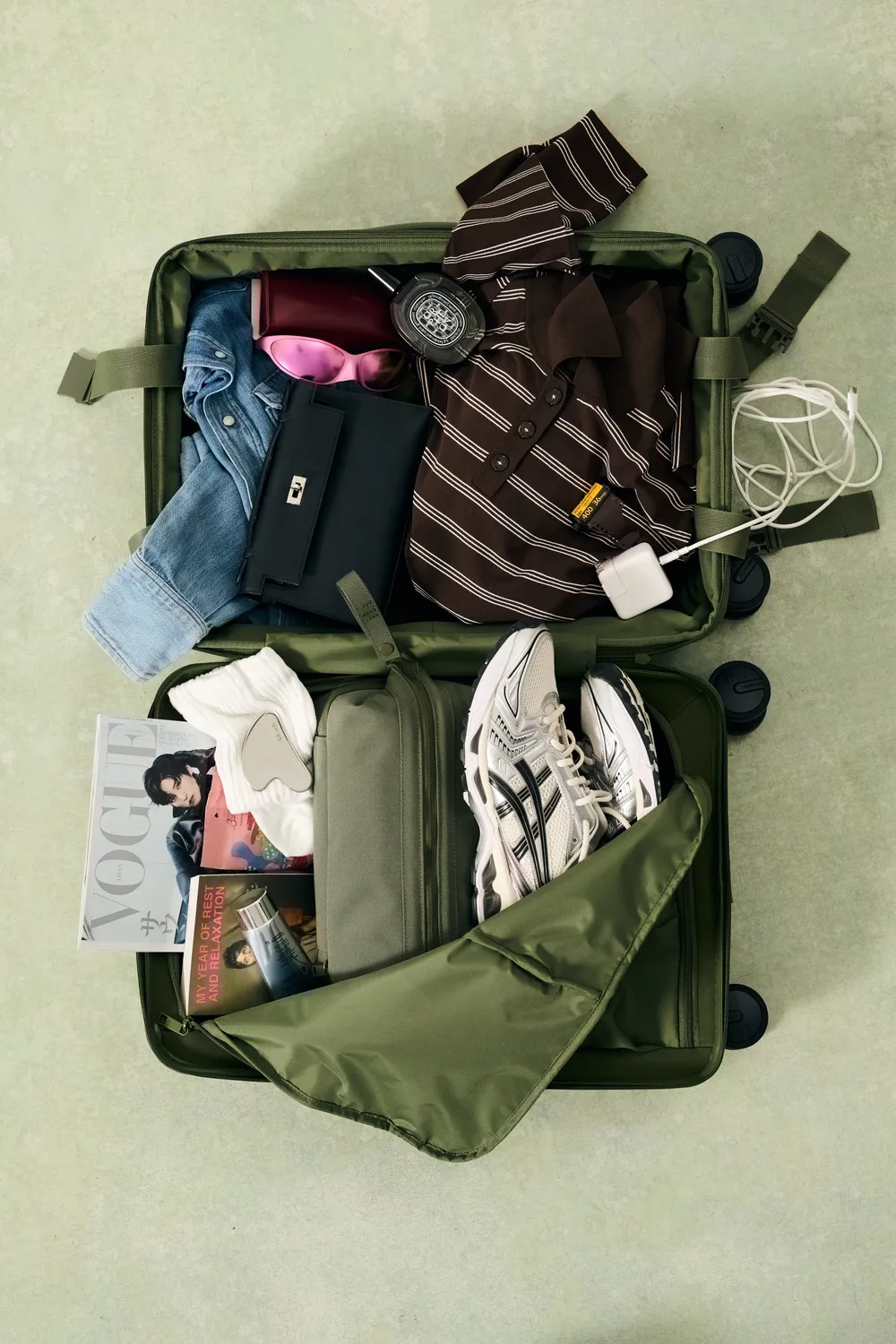 Beis Carry-On Roller Olive trolley mano verde rigido
