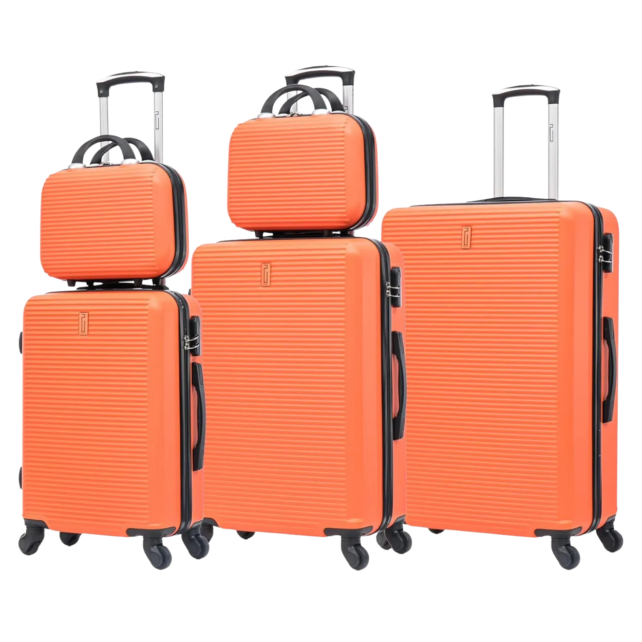CELIMS Set 5 pezzi ABS valigie + beauty giallo famiglia