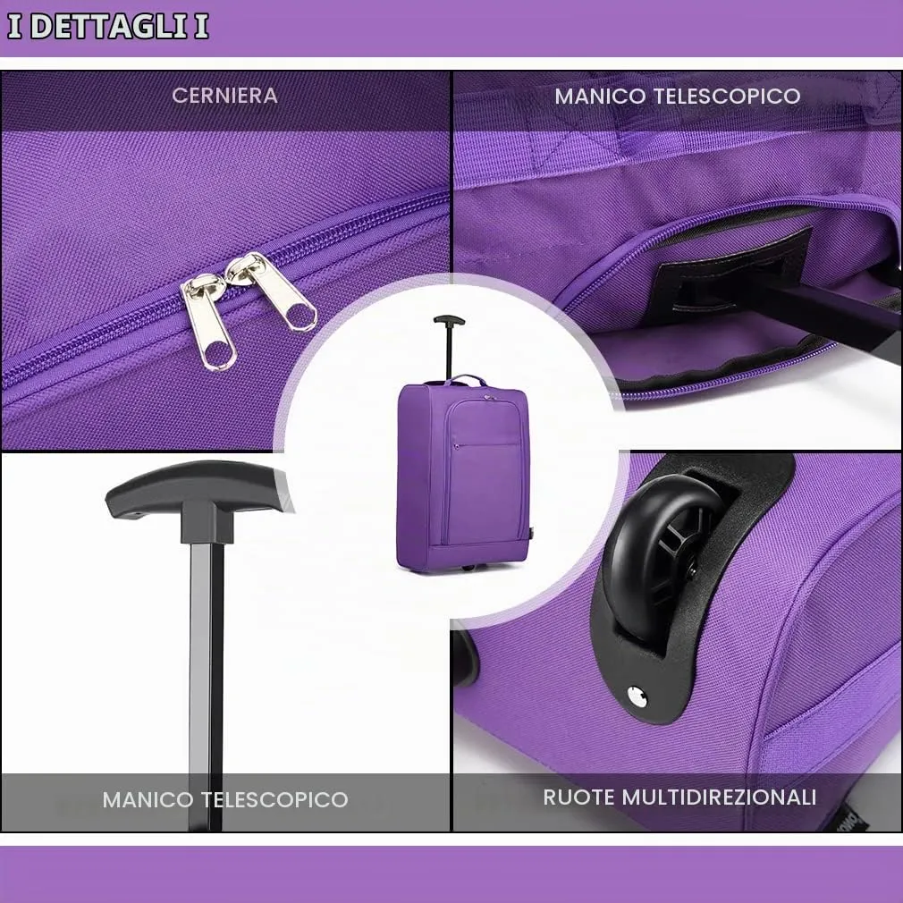 Kono Bagaglio Mano soft trolley leggero blu