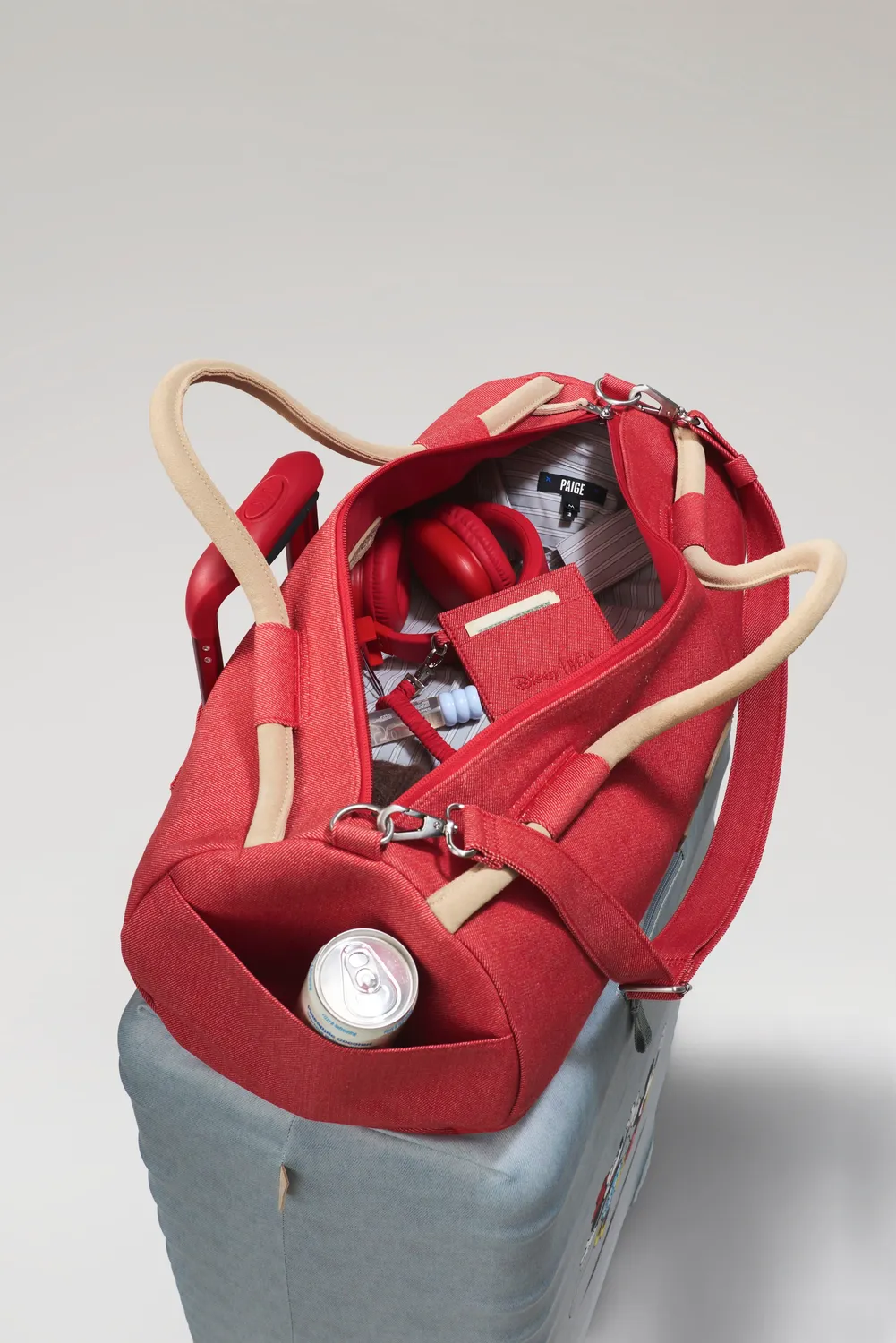 Beis Disney Large Duffle borsone rosso red jeans