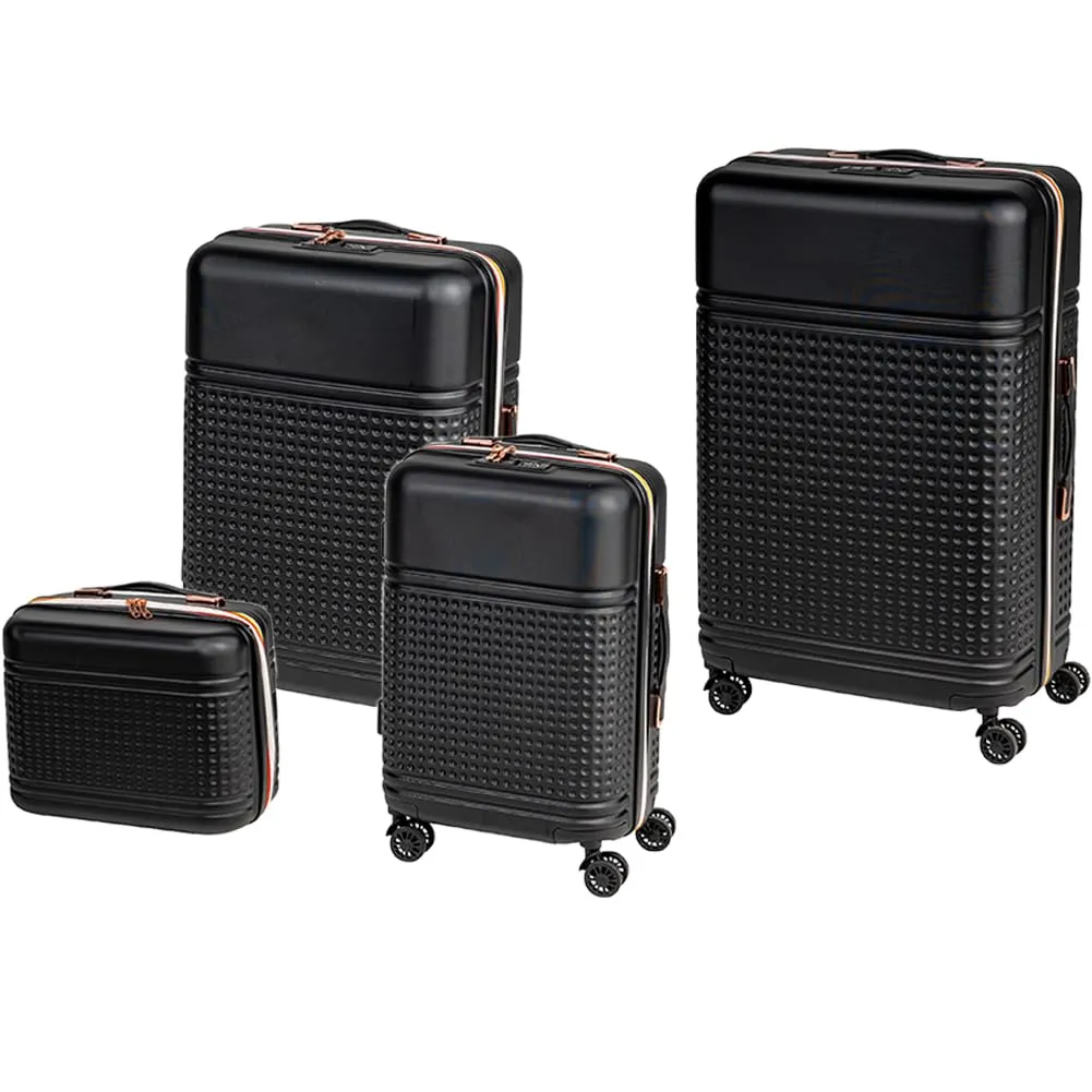 Provitera set 4 valigie ABS black beauty case trolley