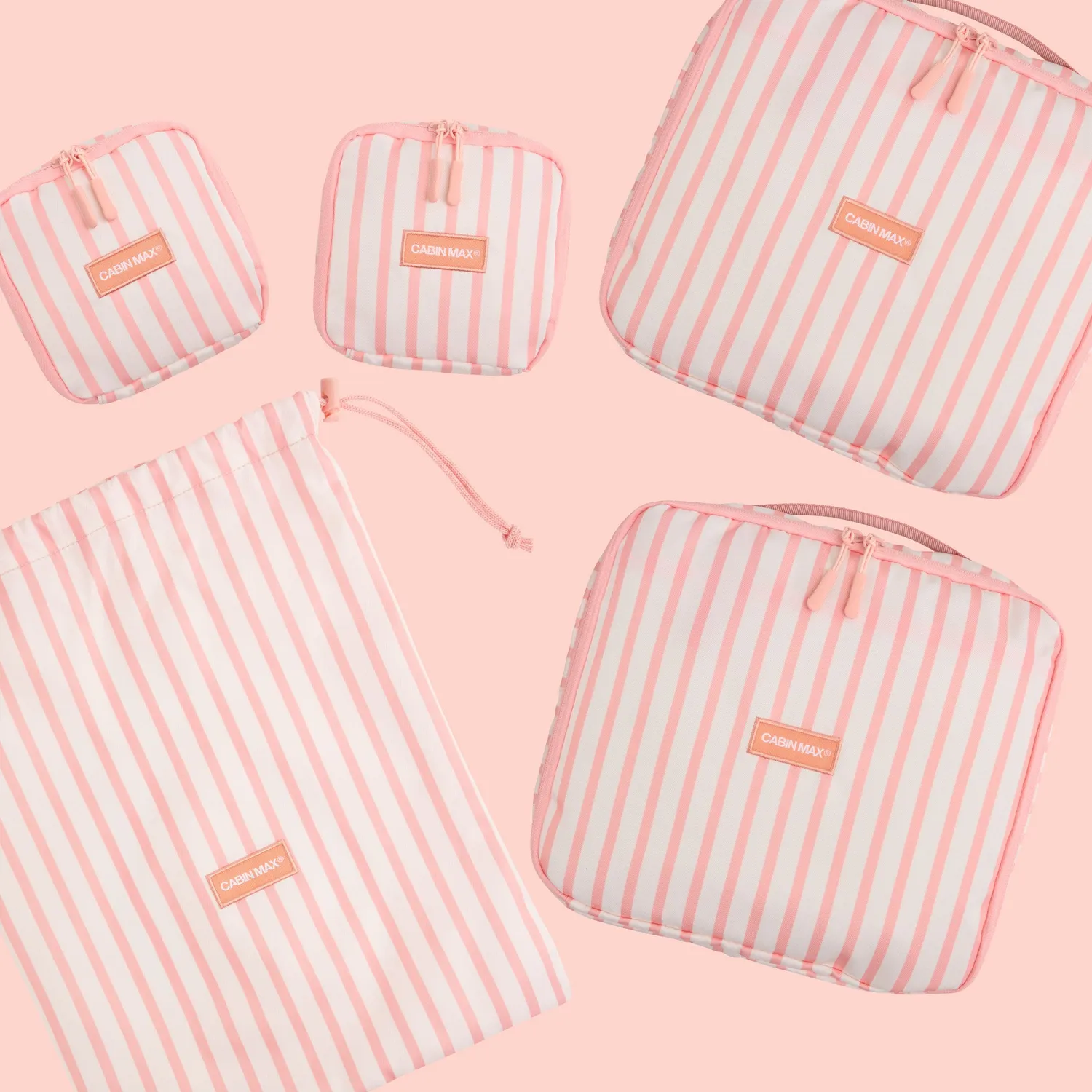 Cabin Max Classic Striped set 5 packing cubes rosa