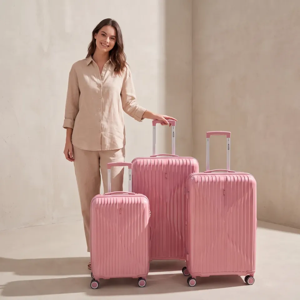 CELIMS SkyCruiser set 3 valigie rosa polipropilene