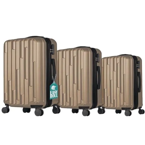 Provitera New York set 3 valigie ABS oro 56-76 cm