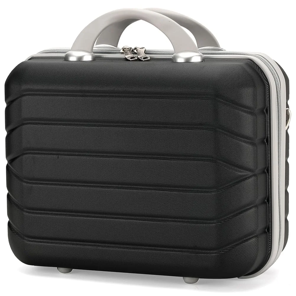 Provitera Set 4 Valigie Rigide ABS Nero + Beauty Case