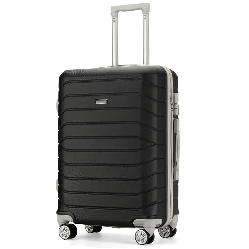 Provitera Set 4 Valigie Rigide ABS Nero + Beauty Case
