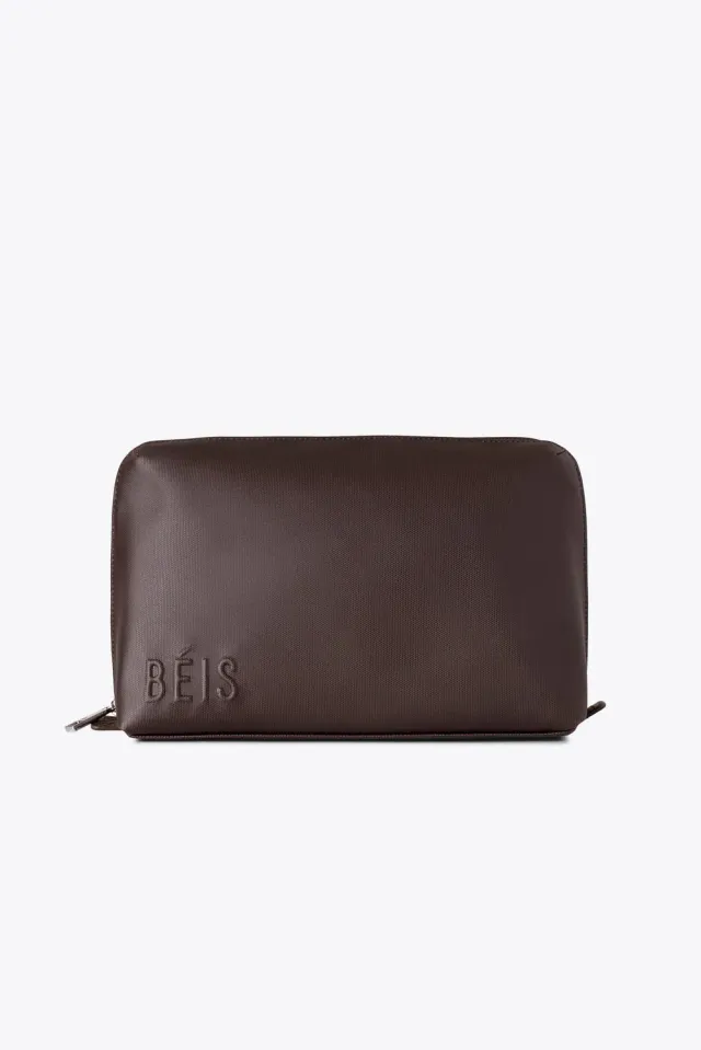 Beis Medium Cosmetic Pouch trousse espresso