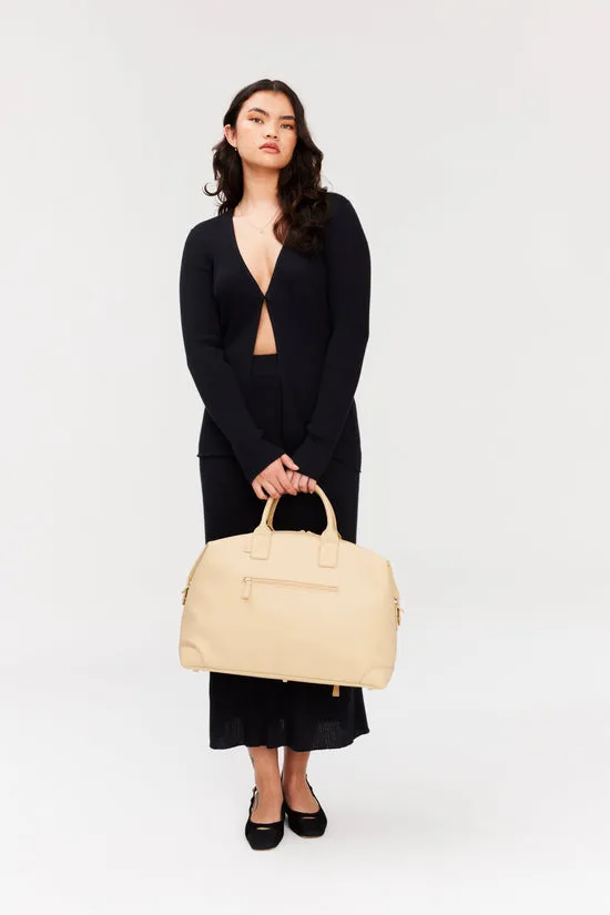 Beis Premium Duffle borsone beige in pelle vegana