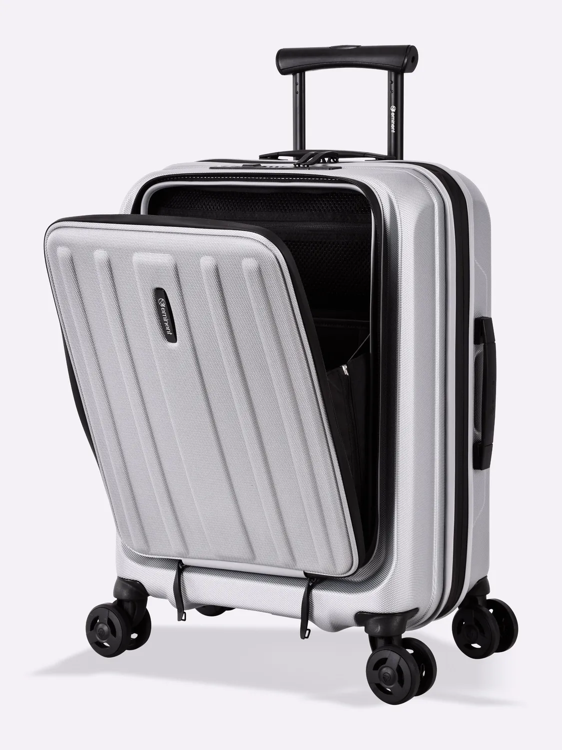 Eminent Kapstadt Premium Edition valigia rigida argento tasca frontale