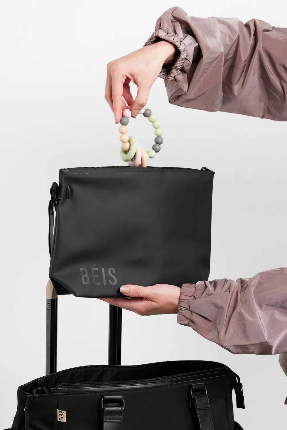 Beis Diaper Bag borsa fasciatoio nera con accessori