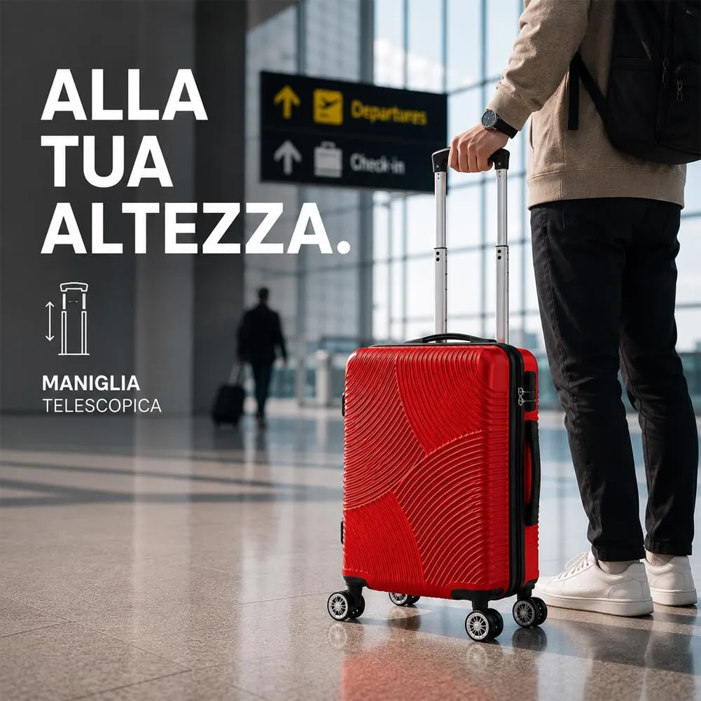 Provitera Trolley Cabina Rigido Rosso 55x40x20 ABS