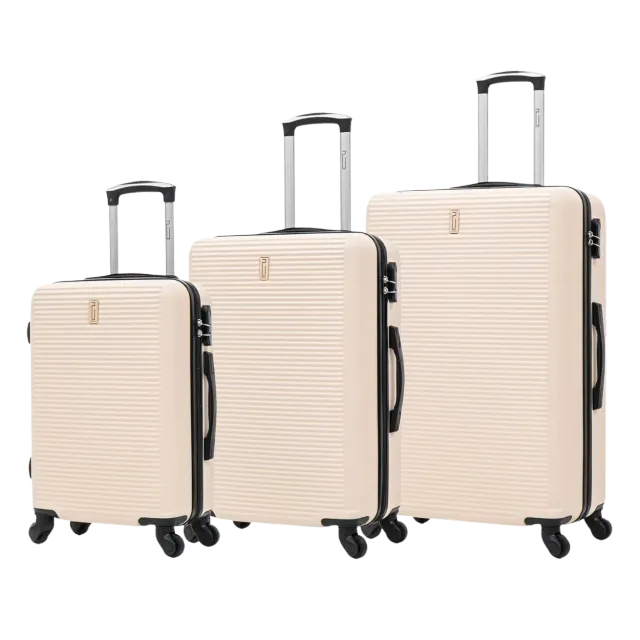 CELIMS Set 3 Valigie ABS Rigide Beige 55+65+75 cm