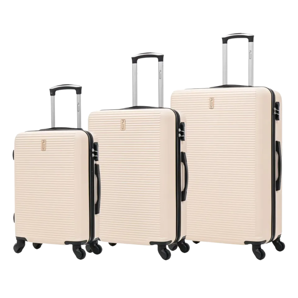 CELIMS Set 3 Valigie ABS Rigide Beige 55+65+75 cm