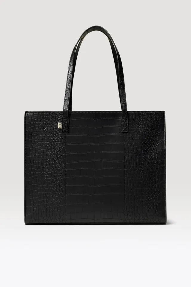Beis Large Work Tote borsa tote nero croc