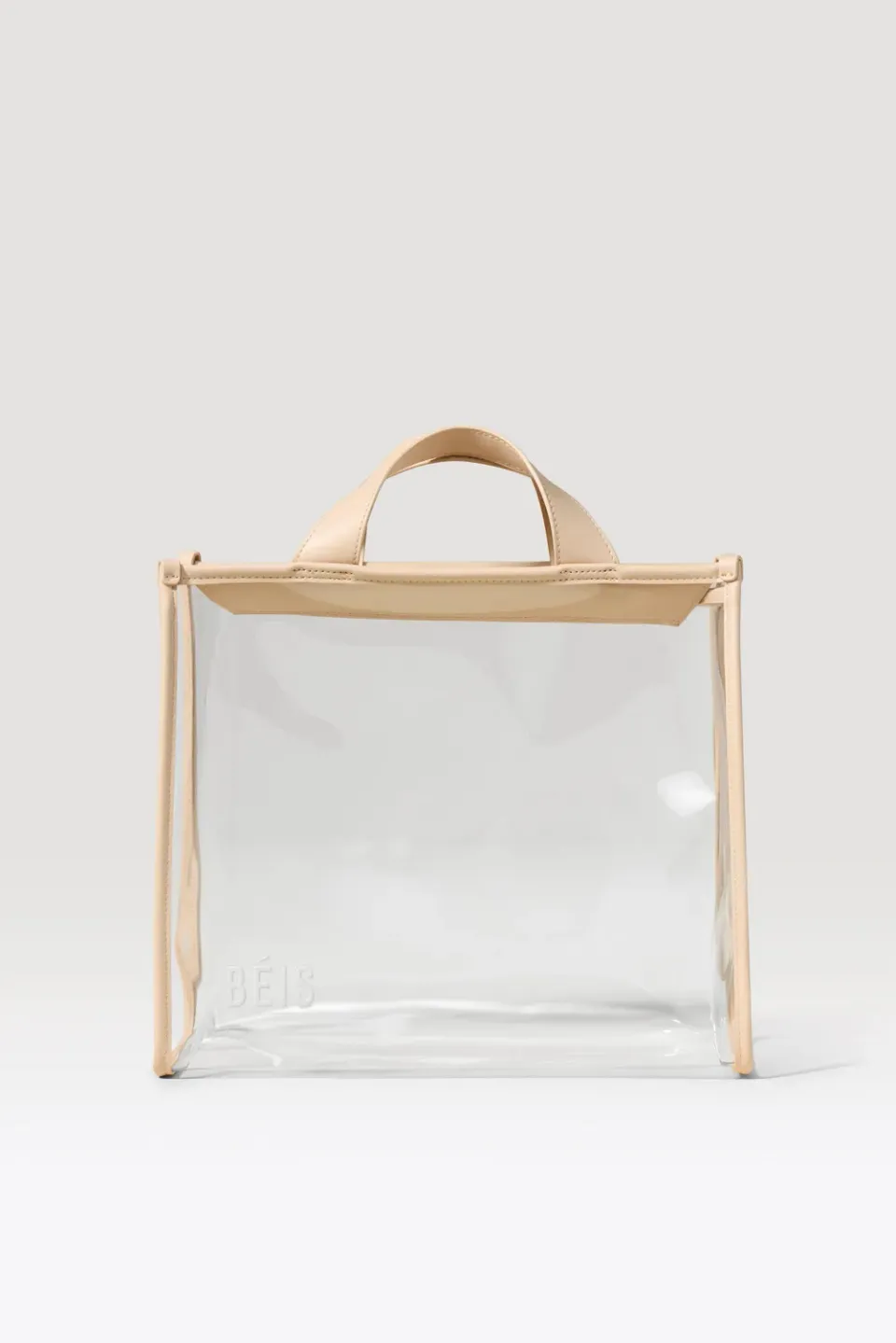 Beis Stadium Tote borsa trasparente beige da stadio