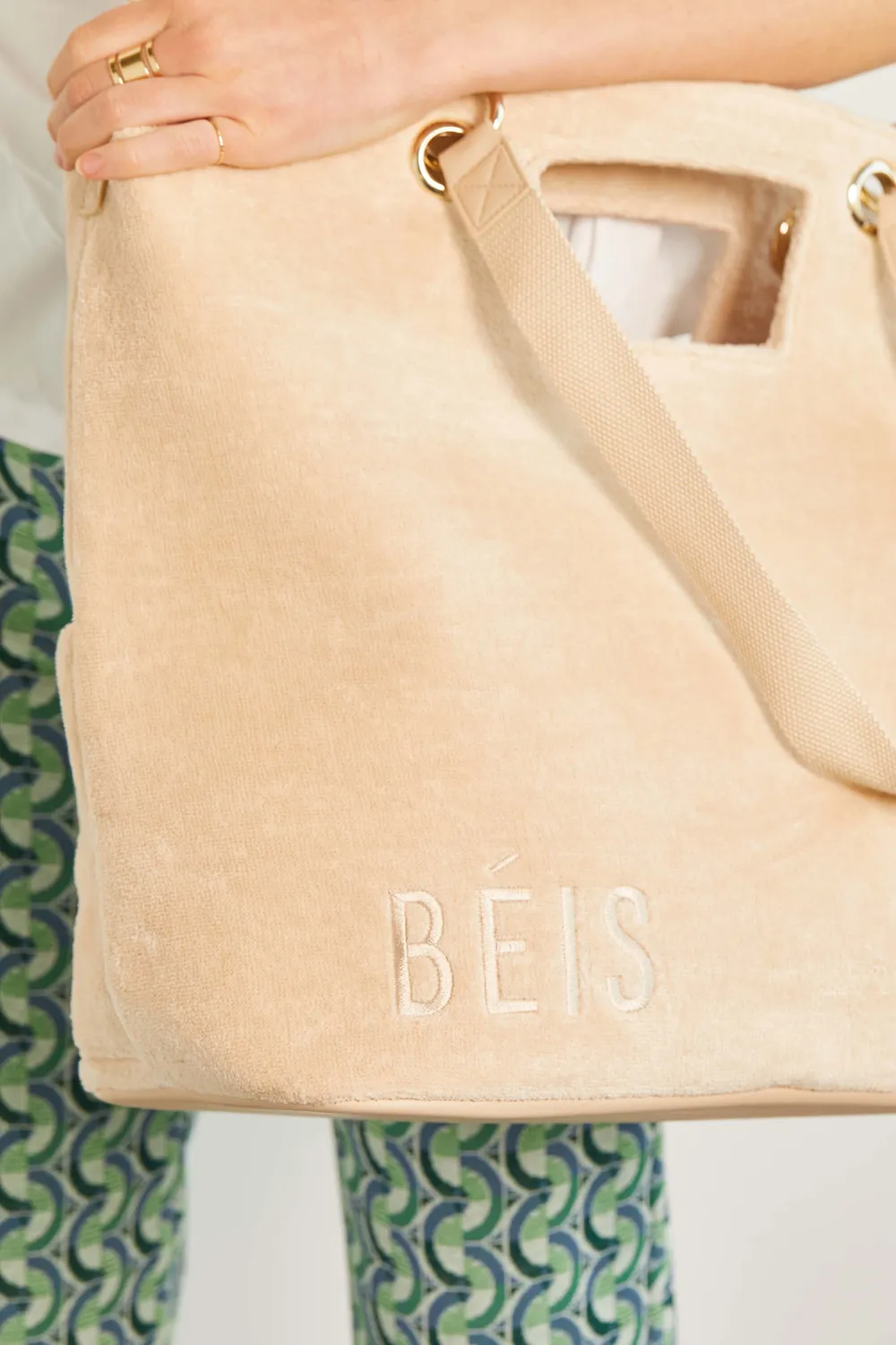 Beis The Terry Tote borsa mare beige in spugna