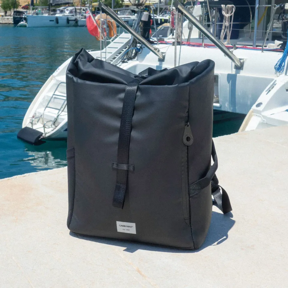 Cabin Max Lyon Iseo Rolltop zaino 40x30x20 nero 24L idrorepellente