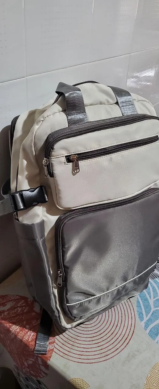Kono 15,6 Pollici zaino porta PC beige/grigio impermeabile
