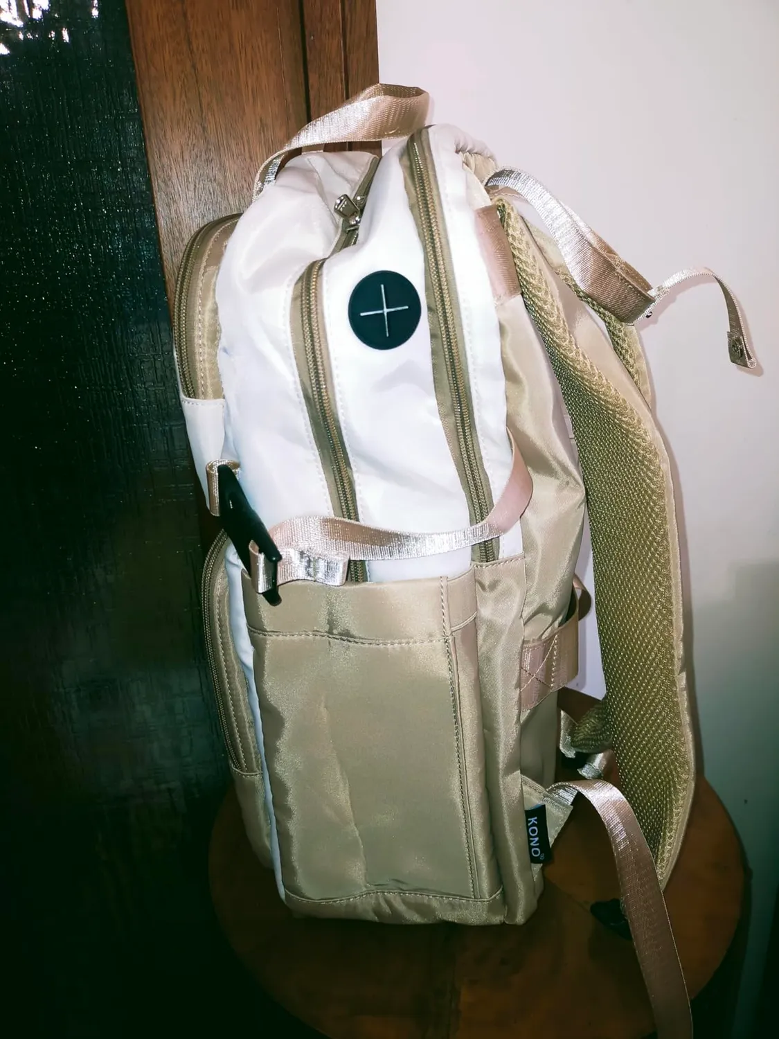 Kono 15,6 Pollici zaino porta PC beige/grigio impermeabile