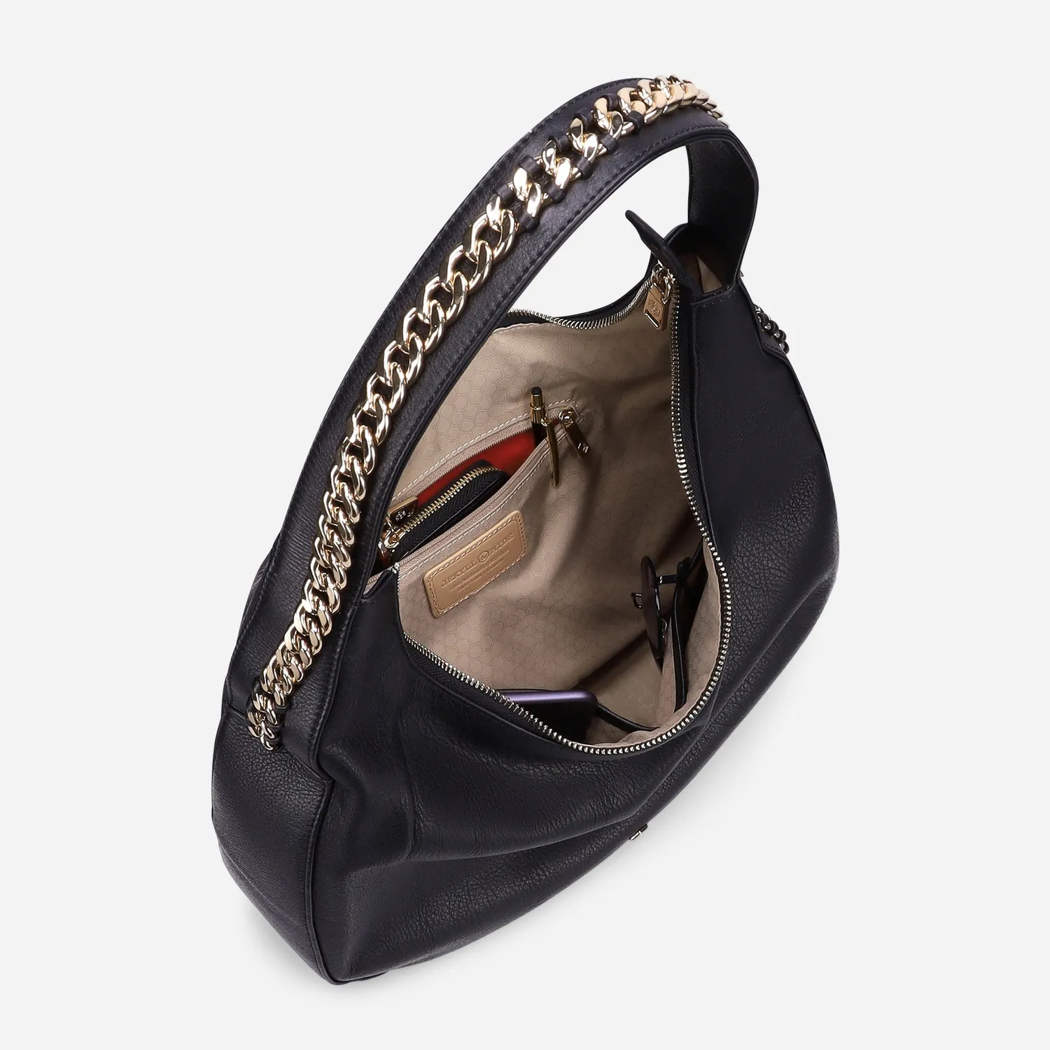 Jekyll & Hide Geneva Hobo Borsa Pelle da Spalla Nera