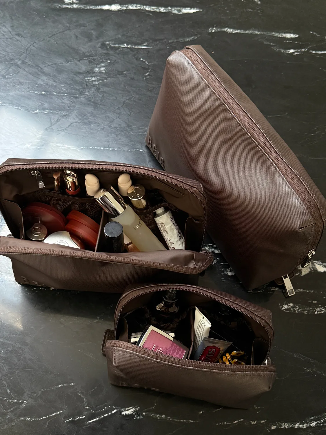 Beis Medium Cosmetic Pouch trousse espresso