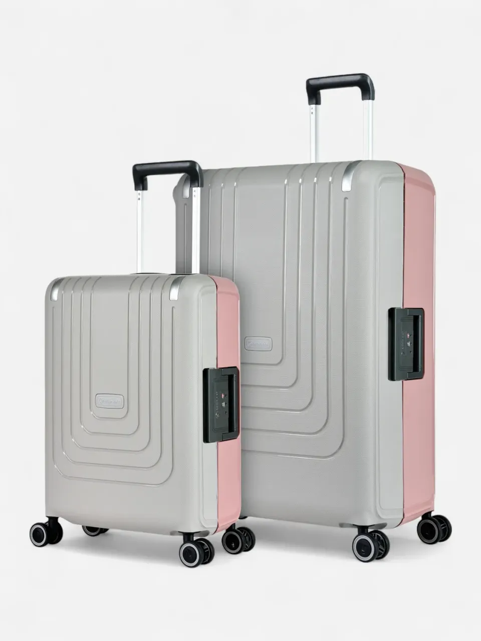 Eminent Vertica set valigie grigio rosa rigido