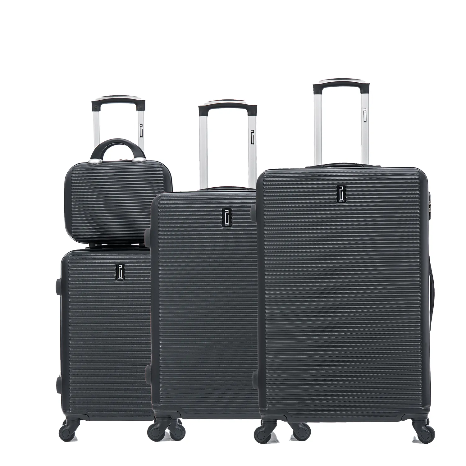 CELIMS Weekend set 4 valigie + beautycase nero rigido