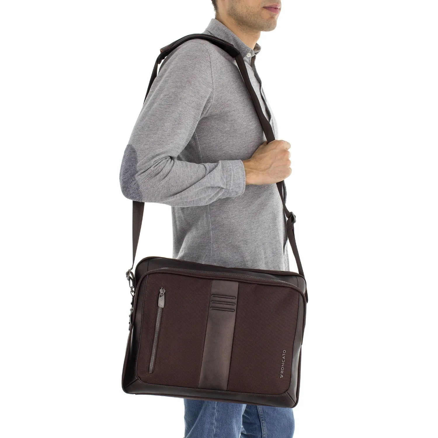 Roncato 15.6 borsa porta computer pelle nera
