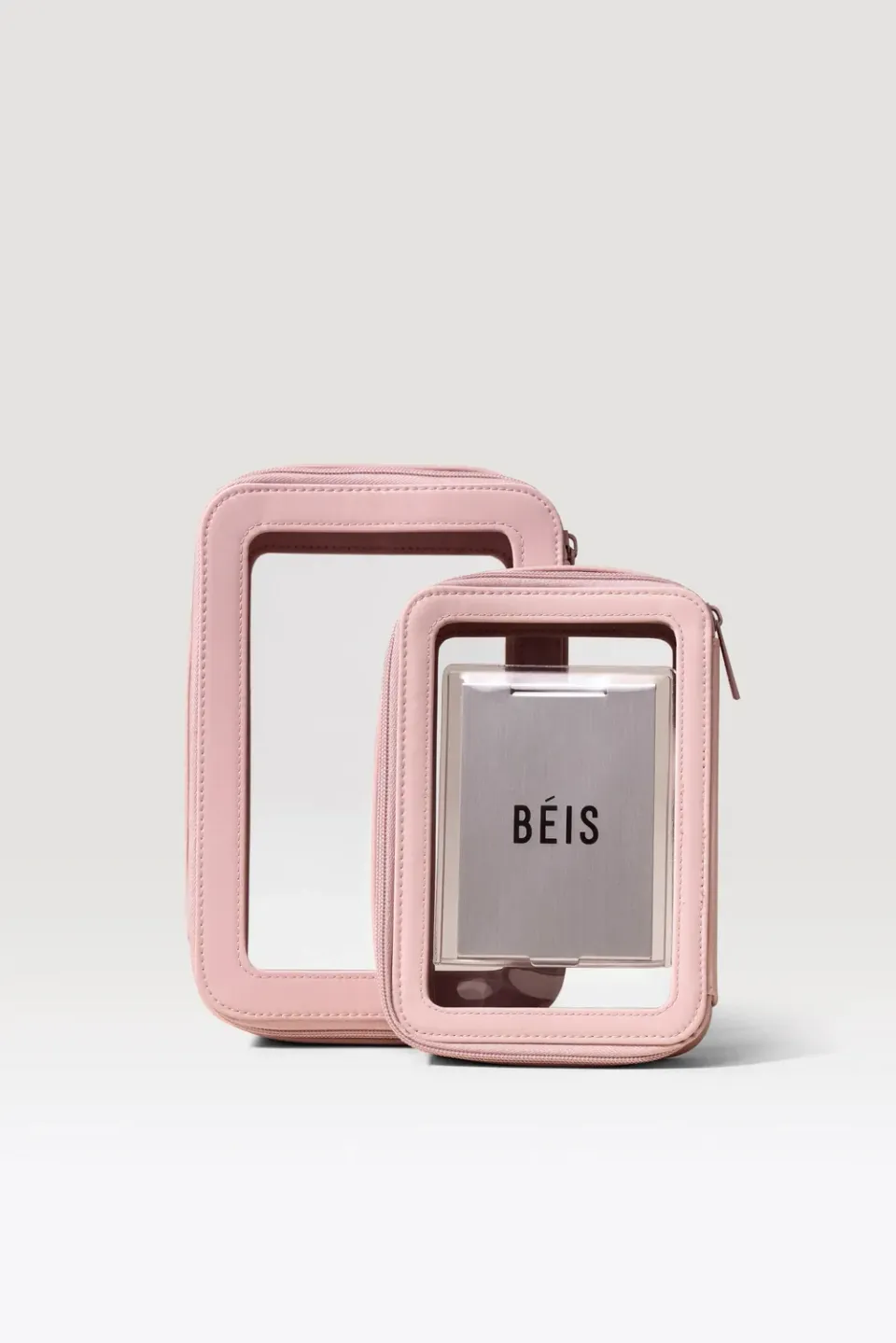 Beis In Flight set trousse rosa atlas specchio