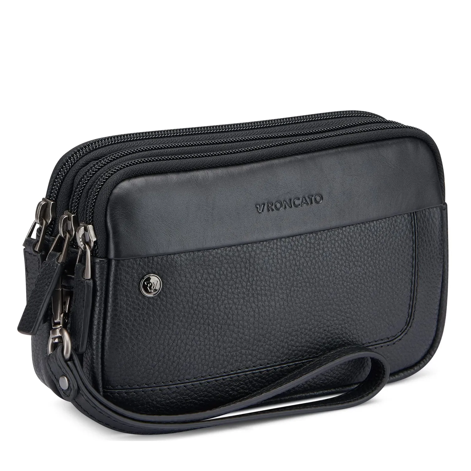 Roncato Alaska Borsello Uomo 3 Scomparti Nero