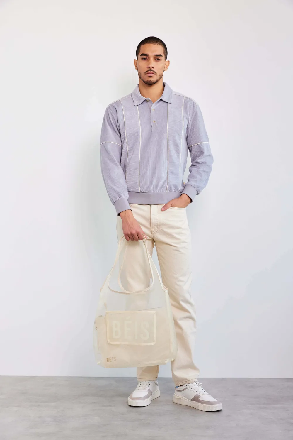 Beis Toke Tote Shopper Beige Leggera Porta Laptop