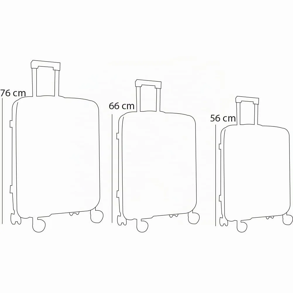 Provitera set 3+1 valigie rigide beige ABS bagaglio a mano