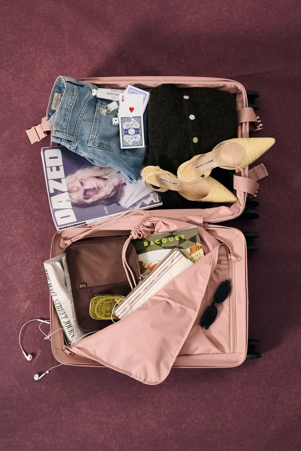 Beis Carry-On Roller Atlas Pink trolley mano rosa rigido