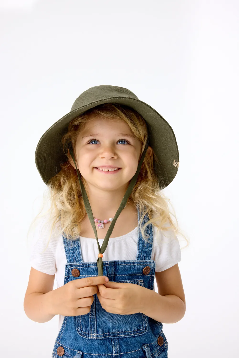 Beis Kids Wide Brim Sun Hat cappello sole verde oliva