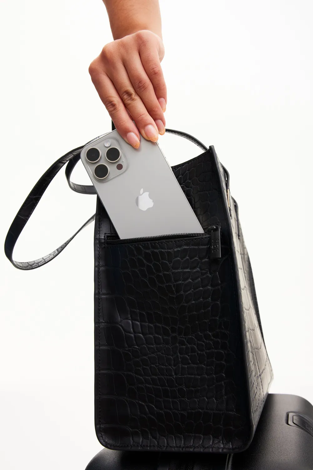 Beis Work Tote tote bag black croc nera vegana