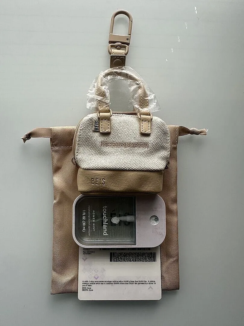 Beis Airplane Charm portachiavi beige con zip