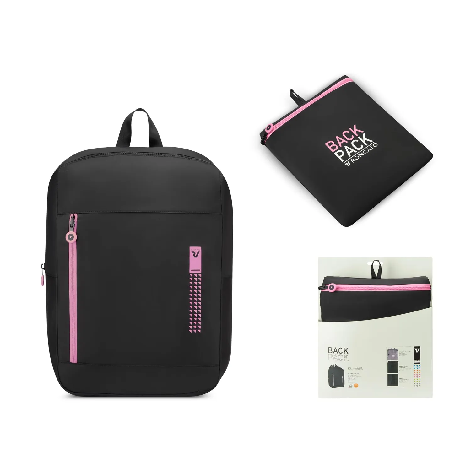 Roncato Compact zaino viaggio 45x36x20 rosa 30 L