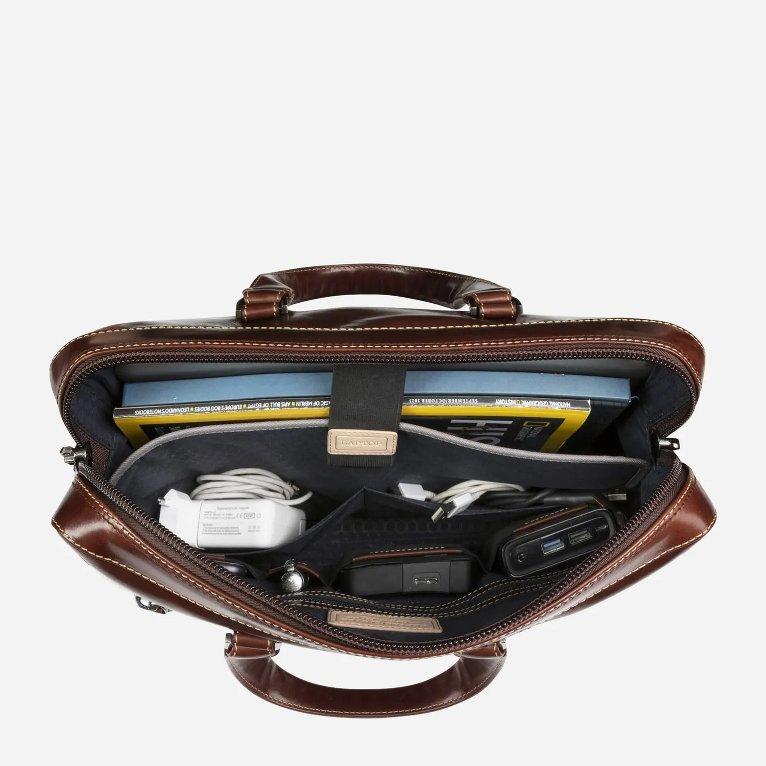 Jekyll & Hide Oxford Cartella Slim Mocha pelle 15" laptop