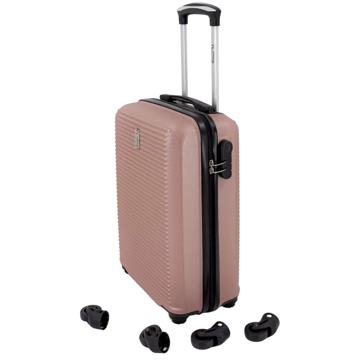 Celims Set valigia cabina 45 cm + beauty oro rosa ABS