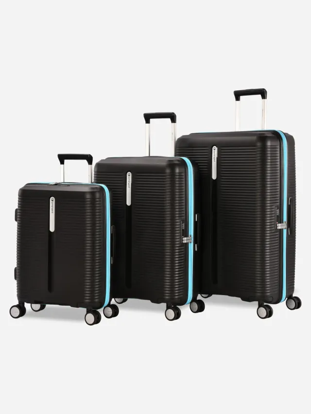 Eminent Finno Set 3 valigie espandibili nero ultraleggero