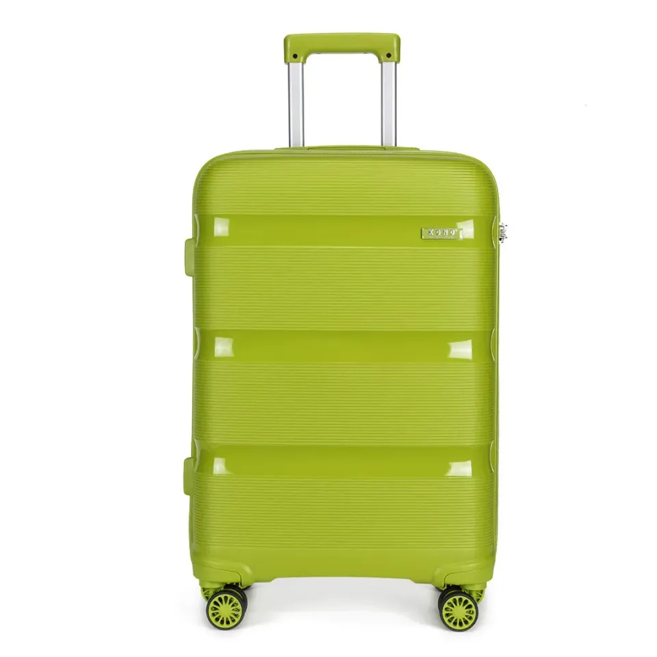 Kono Trolley Bagaglio a Mano 55cm 40L Verde rigido TSA