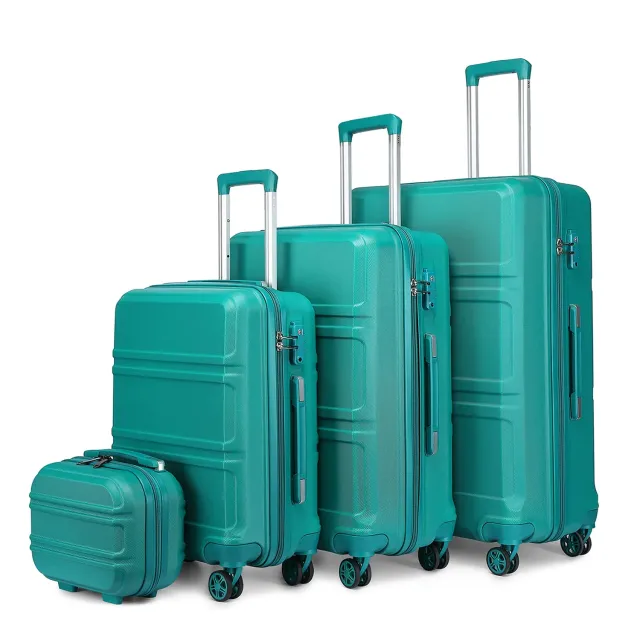 Kono set valigie 4 pezzi ABS turchese trolley TSA beauty